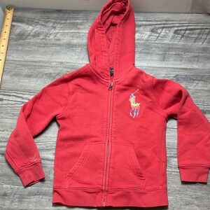 Polo by Ralph Lauren 5T Red Kids Hoodie Embroidered Big Pony